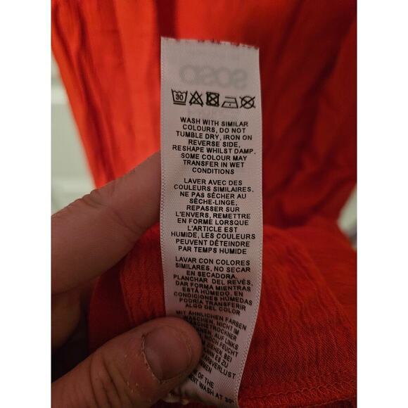Asos maxi dress womens Size 10 red boho longline bell sleeve - Picture 5 of 6